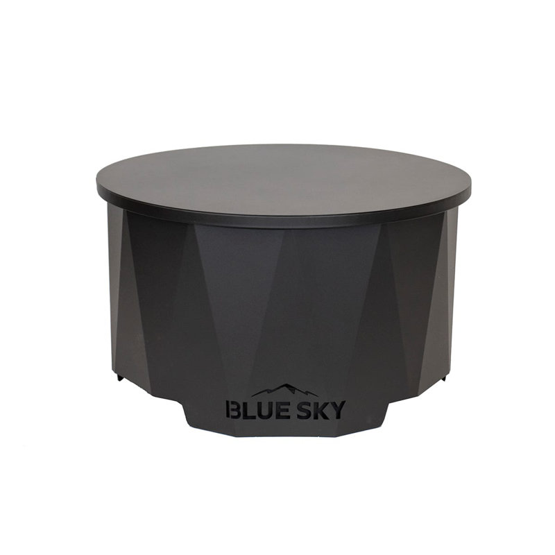 Black Steel 30" Round Fire Pit Lid