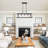33" Modern Farmhouse 5-Light Oval Clear Glass Linear Kitchen Island Chandelier