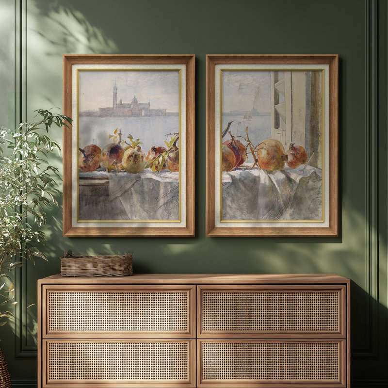 Ensemble de 2 œuvres d'art encadrées de qualité supérieure sur toile de qualité supérieure avec cadre de 26 po x 36 po