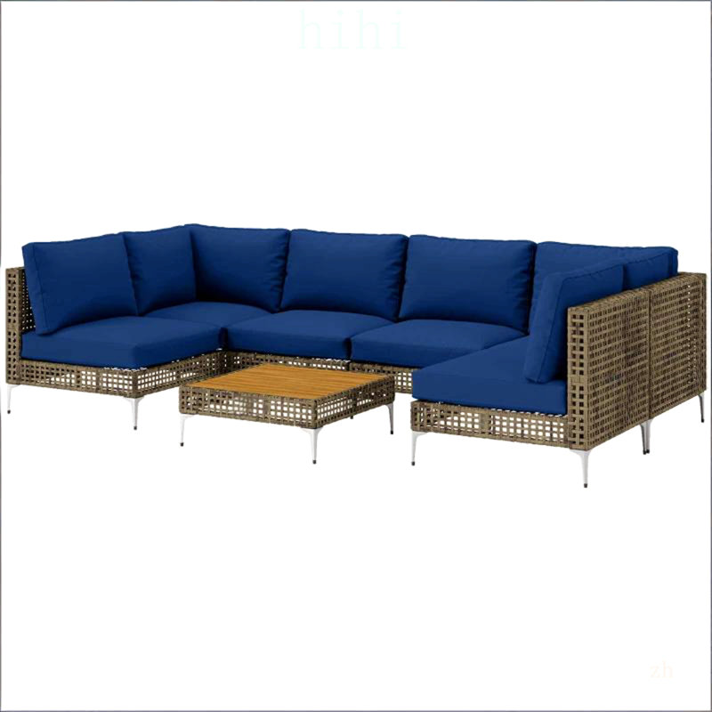 Ensemble modulaire d'extérieur modulaire, ensemble de conversation durable, ensemble de mobilier de patio en osier 7 pièces pour une utilisation polyvalente et élégante