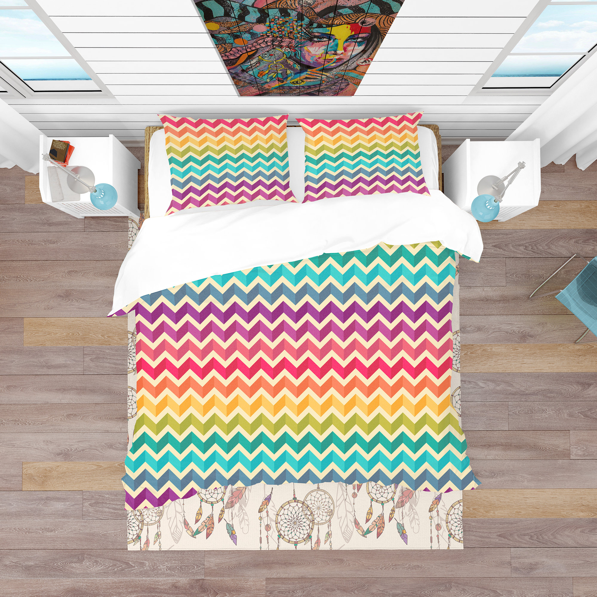New Fashion Home Textile Bedroom Bedding Sets Colorful Geometry Duvet/Quilt Cover Bed Sheet