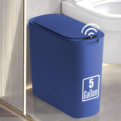 Poubelle de salle de bain automatique à capteur de mouvement avec couvercle