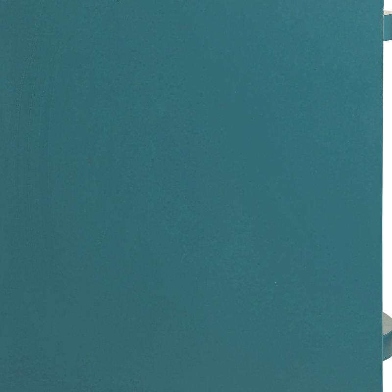 Table d'appoint turquoise à deux étagères, avec pieds stables et plateau carré, idéale pour ranger les objets décoratifs à la maison. Étagères ouvertes et élégants pieds en bois, un élément de décoration parfait pour la pièce principale.