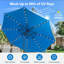 Parasol solaire 11 pi avec DEL et manivelle, inclinable * 8 baleines, toile résistante aux rayons UV pour la piscine, la cour et le patio (sans base)