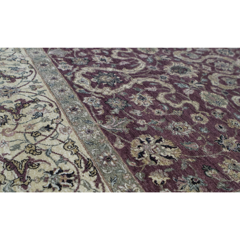 Mountain King Wool Oriental Area Rug in Rust/Ivory/Green