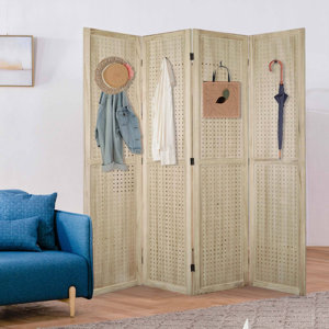 Room Divider Pegboard Display Folding Privacy Screen