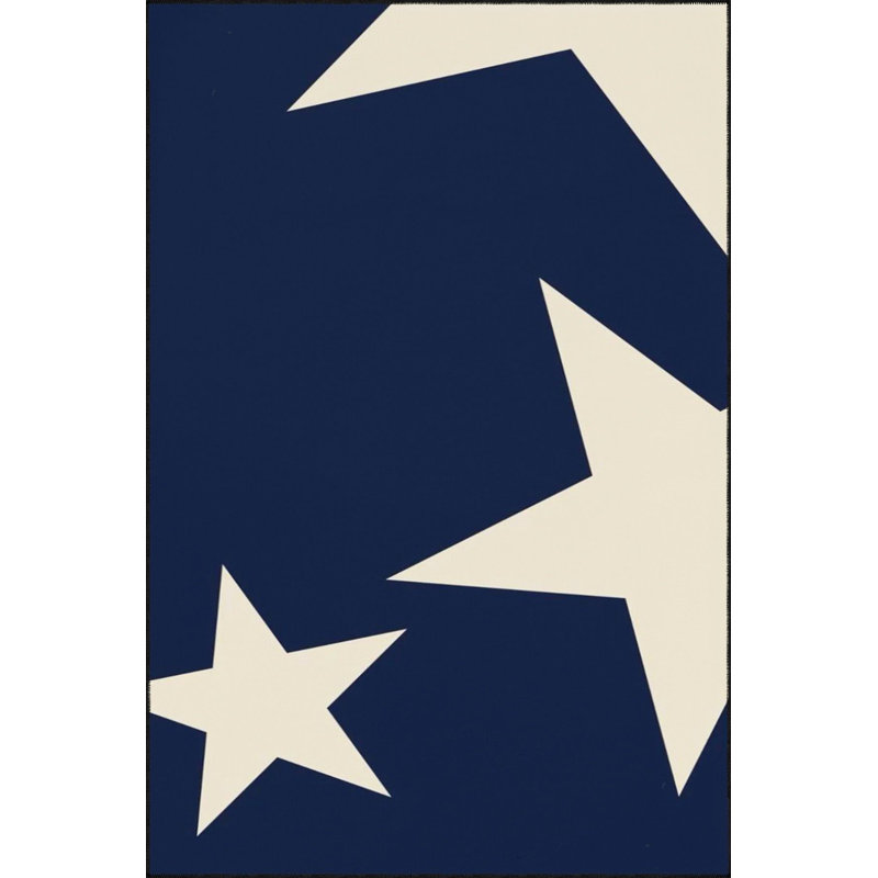 Star Shaped Patterned Woven Base Washable Rug, Rectangle 5'1" x 7'7" Rug Pad Included