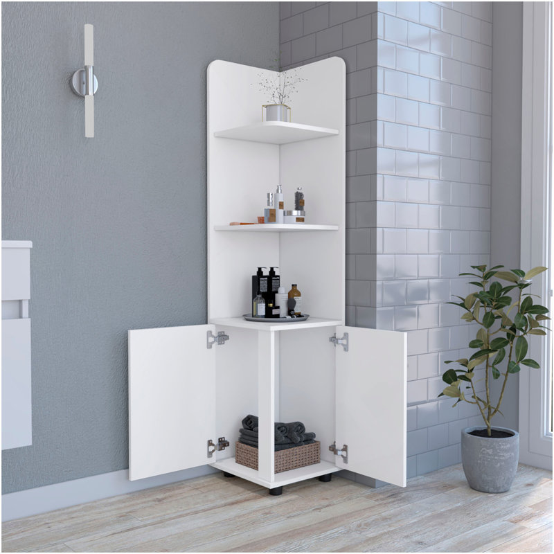 Armoire autoportante Kairatu, un tiroir, finition blanche
