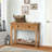 Farmhouse Space-saving Dining & Entryway Furniture Set With Drop Leaf Table, 4 Folding Chairs & Console Table