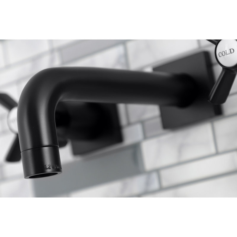 Robinet de salle de bain mural Millennium, Noir mat, Croix