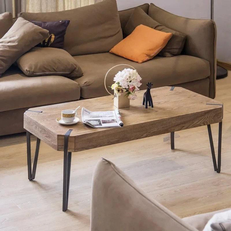 Table de bout rectangulaire de style américain rétro, H 19,7 po x L 51,2 po x l 23,6 po