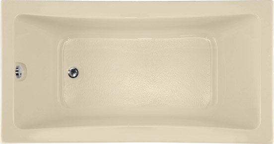 Rosemarie 60'' x 32'' Soaking Acrylic Bathtub, Bone, Matte Black