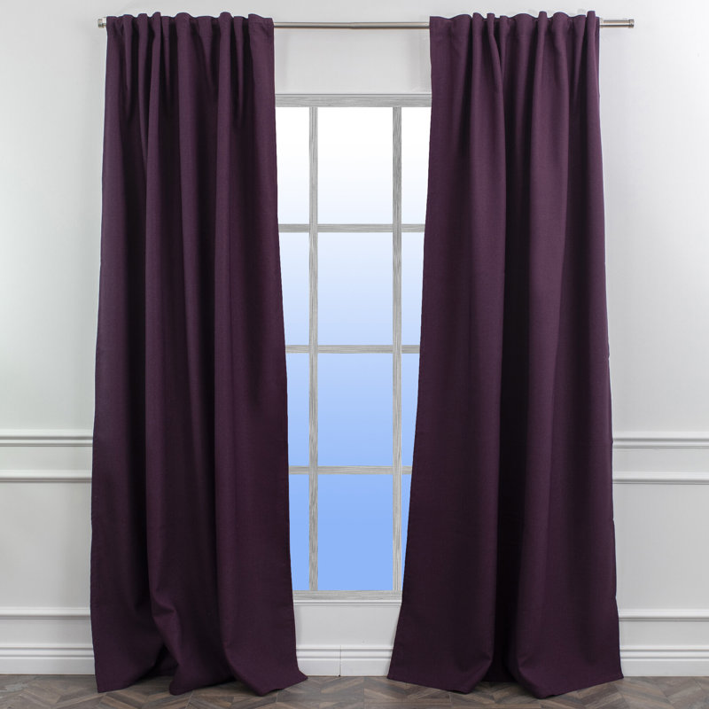 Room Darkening Single Curtain Panel, Purple, 130cm Width x 265cm Drop