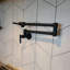 Robinet remplisseur de pot mural noir mat, cuisine commerciale avec bras articulés à double articulation extensible, 1 trou 2 poignées, cartouches, aérateur de 2,2 gallons par minute, fonction goutte à goutte, robinet à montage facile,