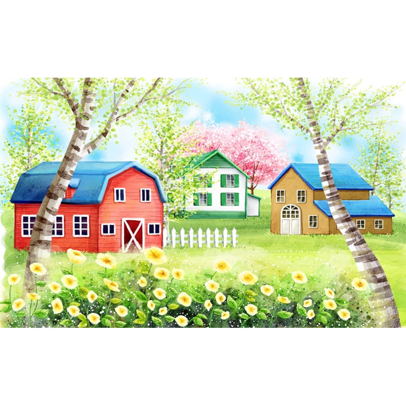 Peinture murale à l'huile pour enfants, peinture à l'huile L 6,25 pi x l 112 po, L 8,17 pi x l 12,5 pi