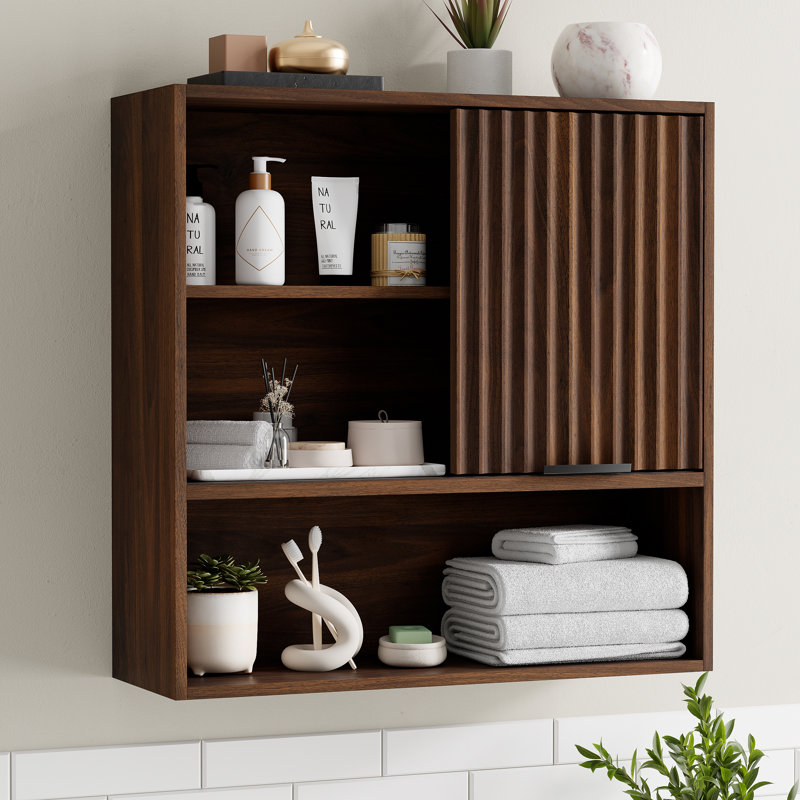 Rangement mural pour salle de bain Zydi, Brown