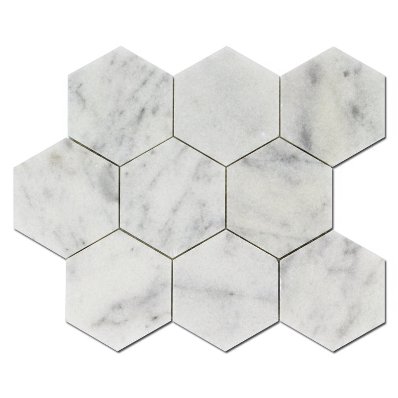4" HONEYCOMB HONED MOSAICS, Bianco Venantino
