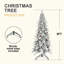 Arbre de Noël en flocage PE / PVC avec 40 pommes de pin naturelles - 1424 pointes, conception peu encombrante, branches articulées, support en métal stable, aspect enneigé réaliste-373716742-373716738
