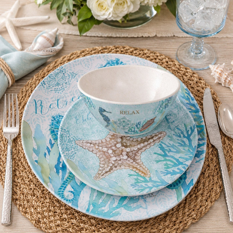 Certified International Beachcomber 12 Pc Dinnerware Set