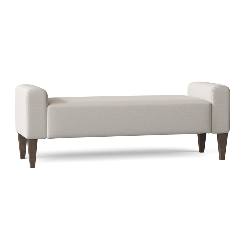 Sudbury Upholstered Bench, Aged Gray, White/Cream/Grey Boucle 1125-021