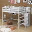 Lit mezzanine double avec garde-robe de rangement-389097636