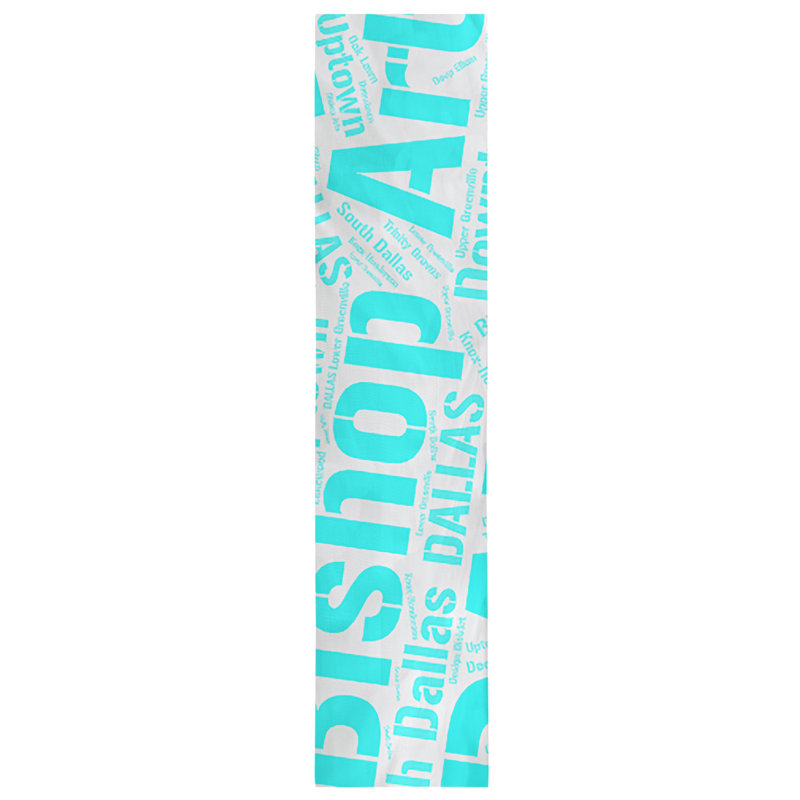 Chemin de table blendtable en coton, 72 po x 16 po, Dallas, Cyan