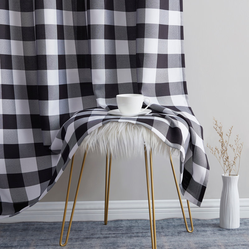 Fallbrook Polyester Light Filtering Curtain, Black, 54" W x 72" L
