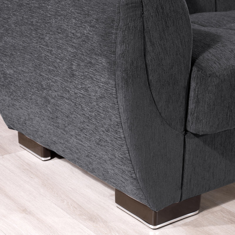 Upholstered 93.5'' Sleeper Sofa, Dark Gray