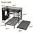 Twin Over Metal Bunk Bed In Black With A Large Built - Wardrobe, Slide Under Trundle, Foldable Study Surface, And Noise Reducing Structure Good For Multiple Occupancy Rooms An Integrated Closet, Pop-1478544649
