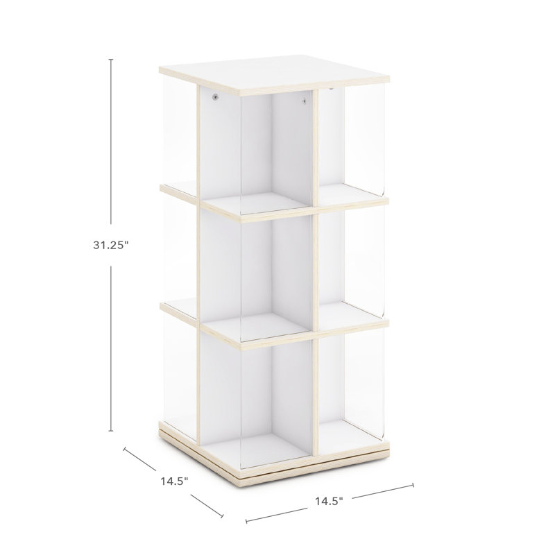 White Rotating Kids' Bookshelf with Acrylic Shelves