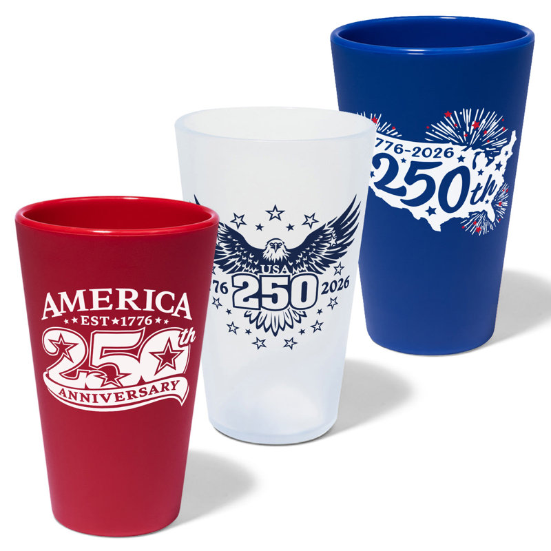 Pinte 16 onces Silipint silicone America 250 Anniversary, Patriotic 3-Pack