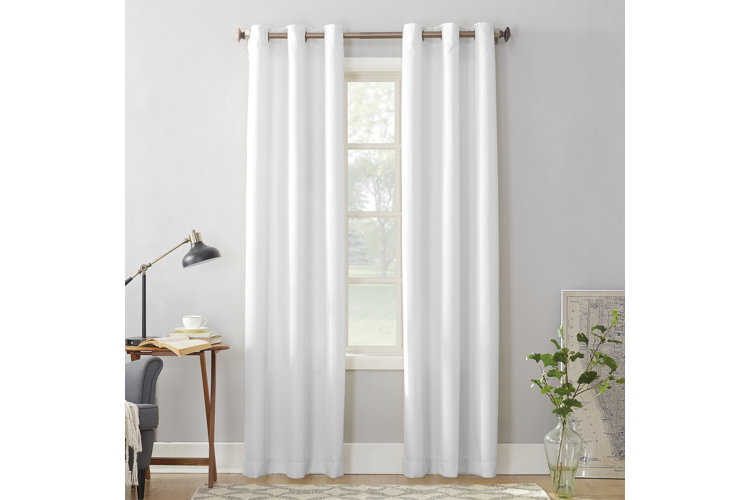 Liebert Solid Semi-Sheer Tab Top Single Curtain Panel