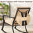 3 Piece Rocker Seating Group with Cushions, 2 - Person Outdoor Rocking Patio Chairs Set with Tempered Glass Top Coffee Table for Porch, Backyard, Balcony-1110053890