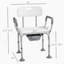 Chaise de douche avec dossier et accoudoirs, commode de chevet à hauteur réglable, siège de toilette surélevé pour plus de confort et de sécurité pour les personnes âgées et les personnes à mobilité réduite