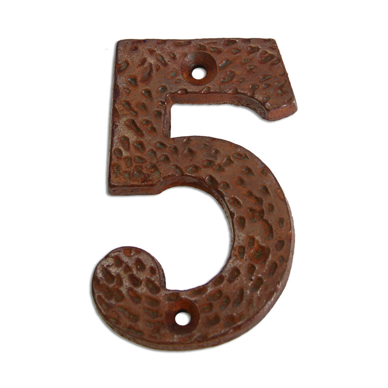 Numéro de maison 3 po, 5, Rouille