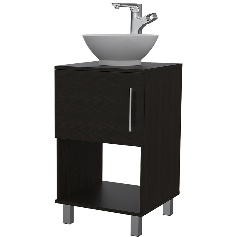 Meuble-lavabo simple, Noir