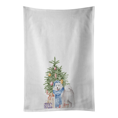 Ensemble de 2 serviettes de cuisine Samoyed # 2 Christmas Presents and Tree