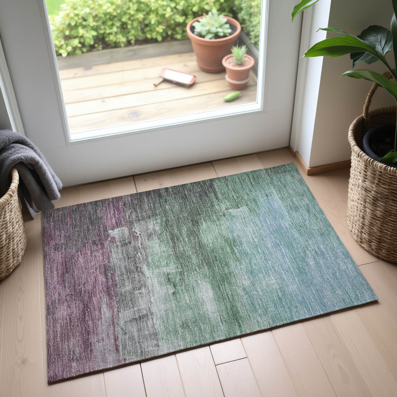Premium Machine Washable Sykora AMF1473 Abstract Rug, Rectangle 1'8" x 2'6"