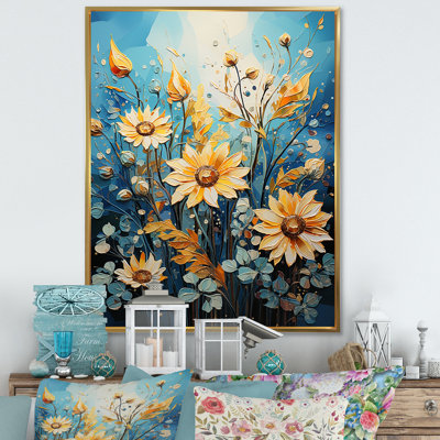 «Expressionist Energy Sunflowers I» sur toile