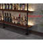 Support à vin mural industriel de 31 pouces, tablettes flottantes en métal rustique à 5 niveaux, tablettes de bar murales de grande capacité pour bouteilles d'alcool pour le bar et la salle à manger, noyer (sans lumières)-9394830