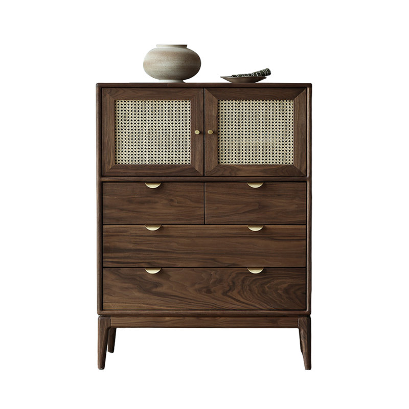 Armoire d'appoint en bois massif de rotin