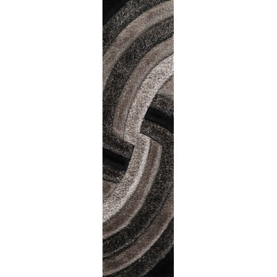 Frio Grey/Black Shaggy Indoor Rug