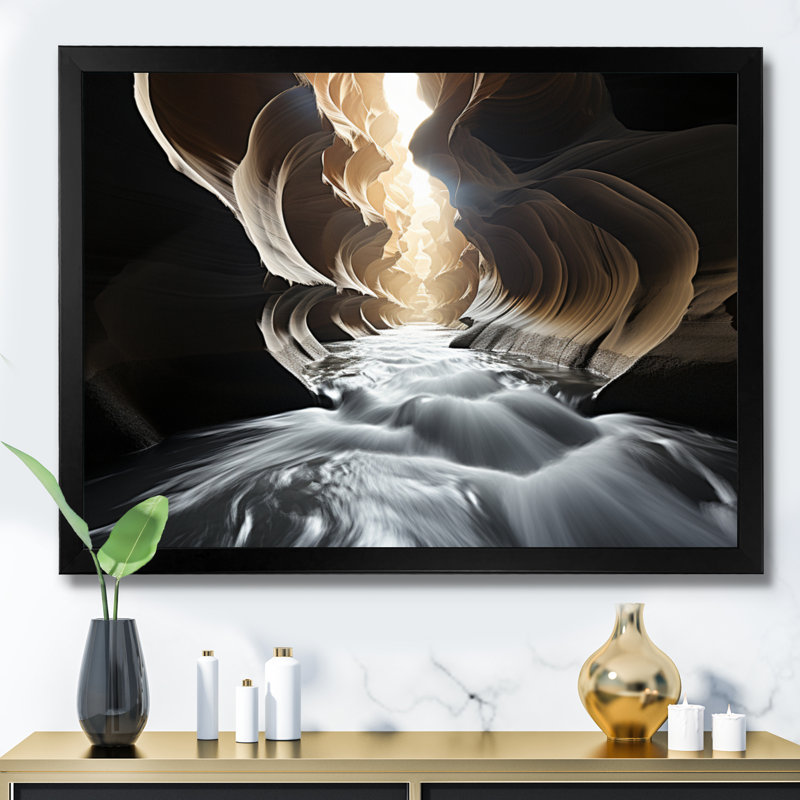 Canyon Rhythms antique sur toile, Cadre photo noir, H 24 po x l 32 po x P 1 po
