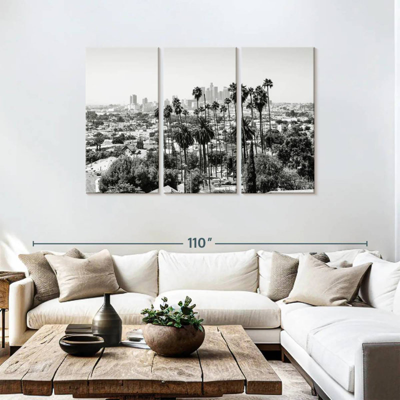 Noir Sebbie, Californie - Vue de Los Angeles, H 48 po x l 74 po