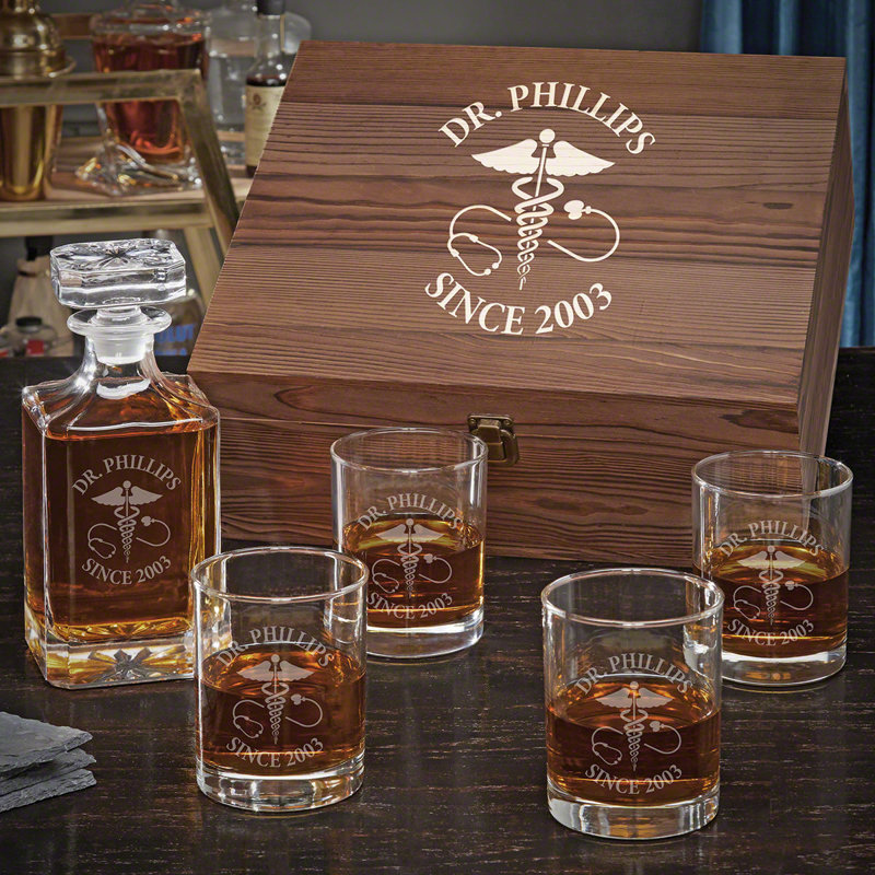 Ensemble de décanteur à whiskey 6 pièces carson custom Lublin, Oui