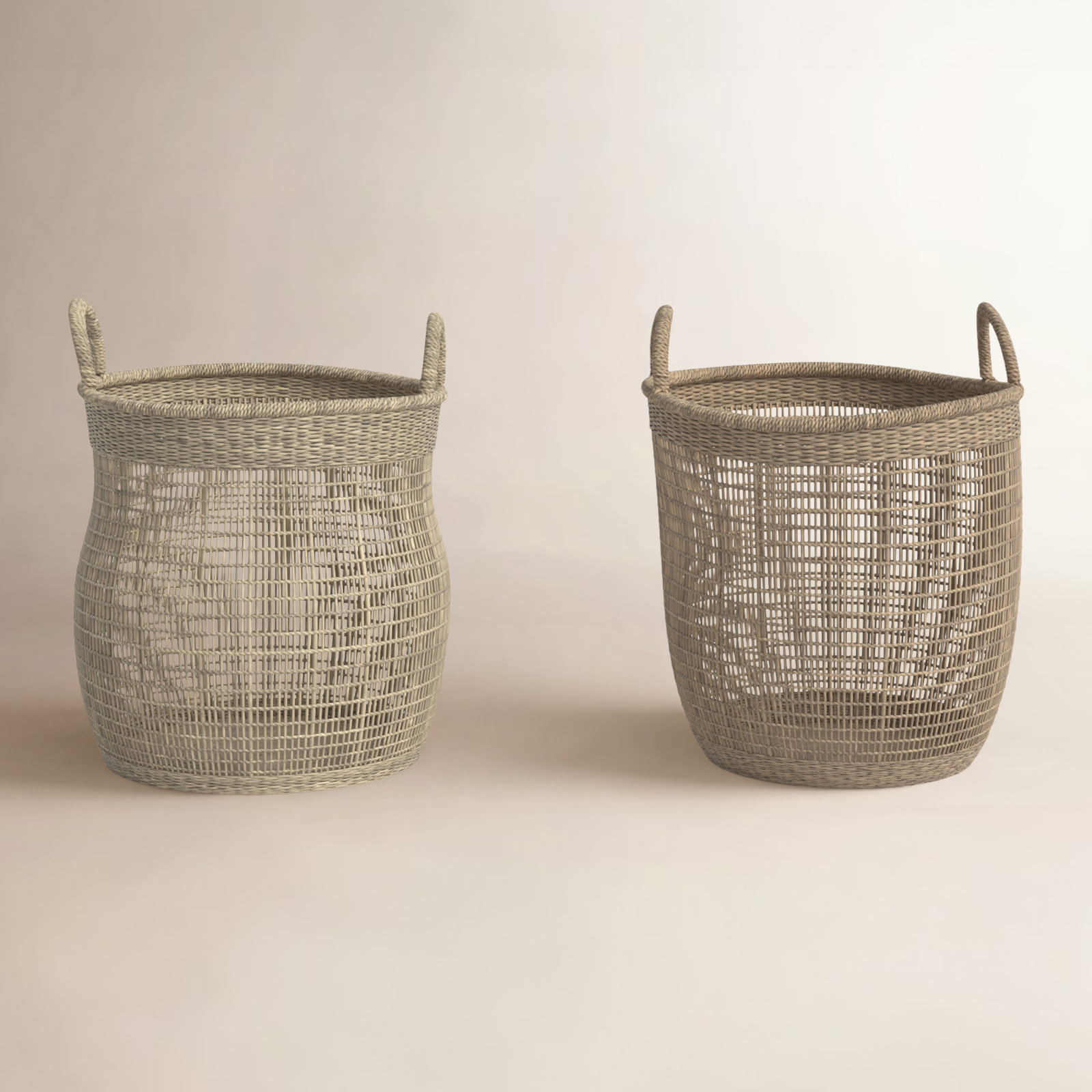 Handwoven Rattan Storage Bin Set