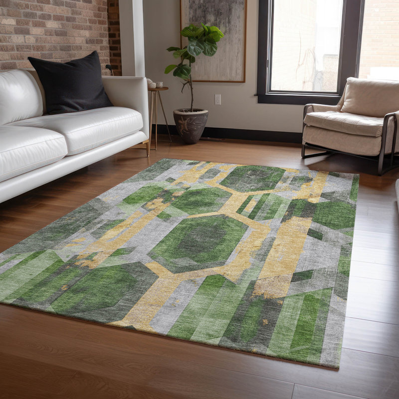 Tapis vert intérieur / extérieur lavable à la machine Cinead ACN1722, Rectangulaire 3 pi x 5 pi