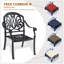 Ensemble de 3 meubles de patio en aluminium coulé avec coussins bruns