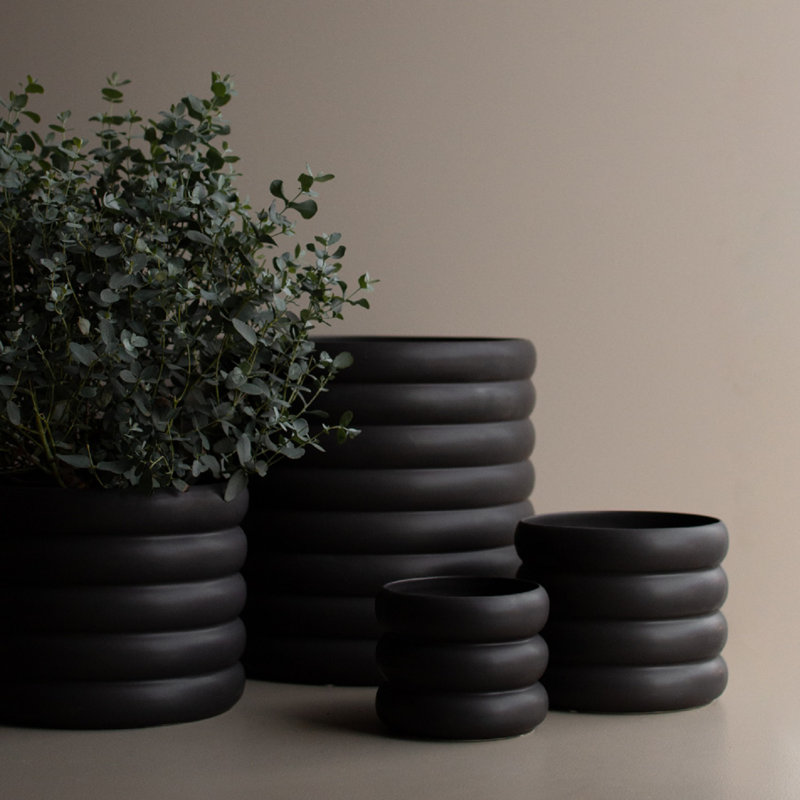Vase de table en céramique Cervos, H 3,94 po x l 3,94 po x P 3,94 po
