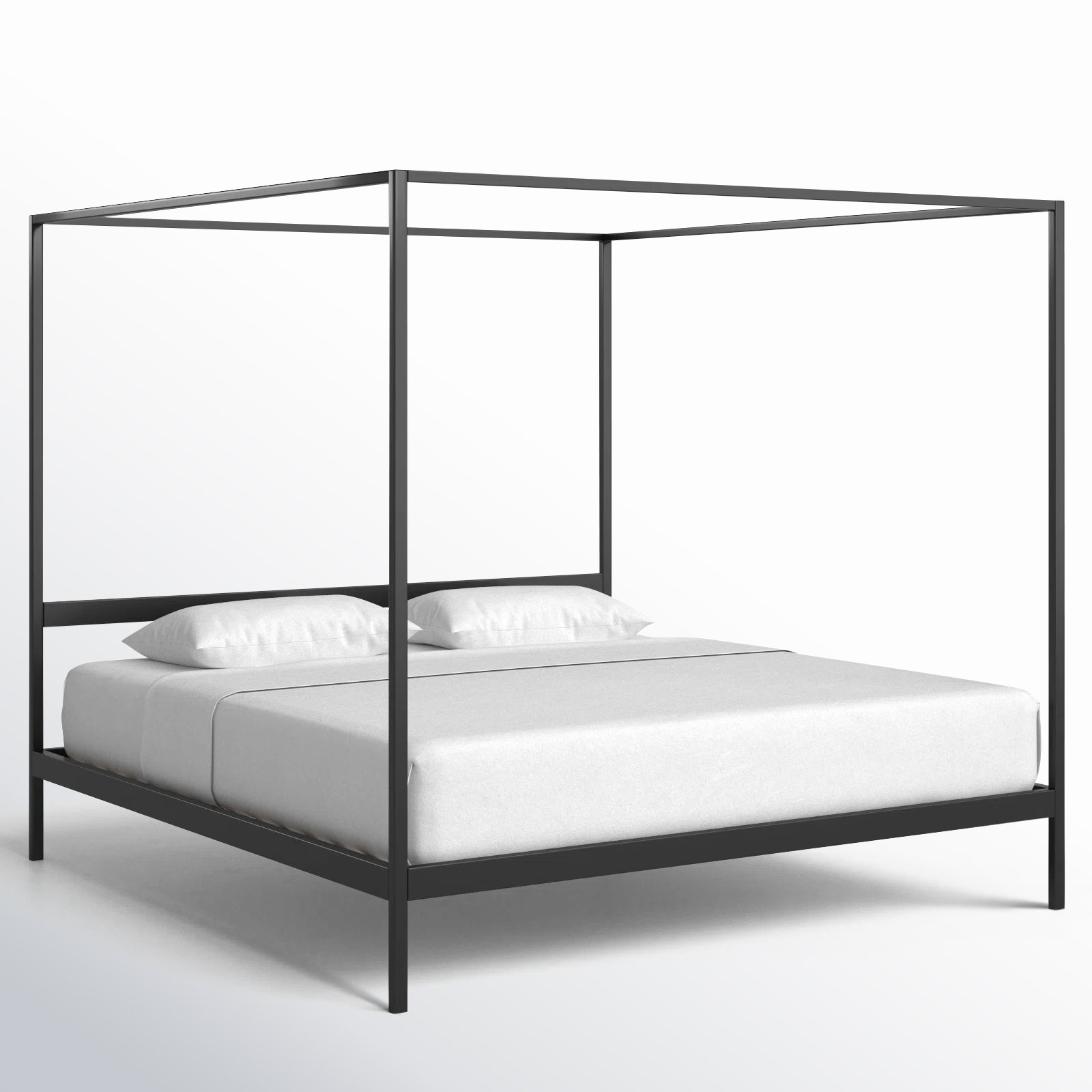 Aston Metal Canopy Bed, King, Gold, 80"